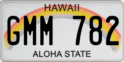 HI license plate GMM782