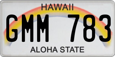 HI license plate GMM783
