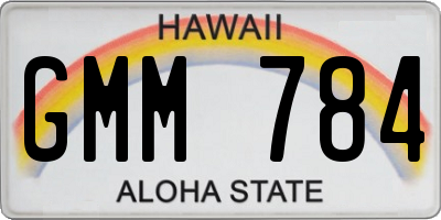 HI license plate GMM784