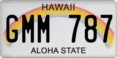 HI license plate GMM787
