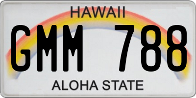 HI license plate GMM788