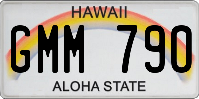 HI license plate GMM790