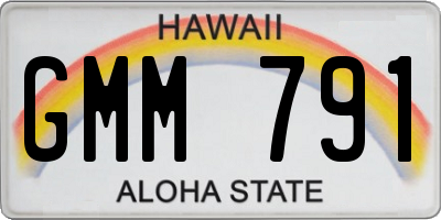HI license plate GMM791