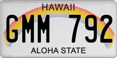 HI license plate GMM792