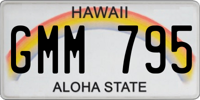 HI license plate GMM795
