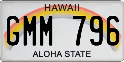 HI license plate GMM796