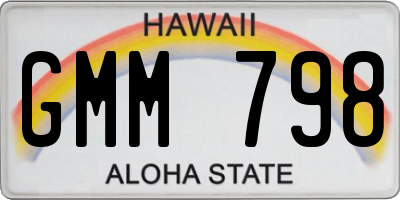 HI license plate GMM798