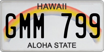 HI license plate GMM799