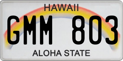 HI license plate GMM803
