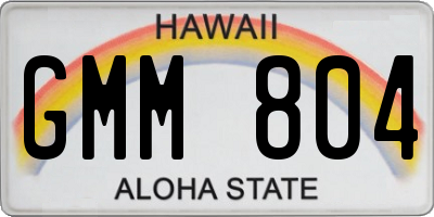 HI license plate GMM804