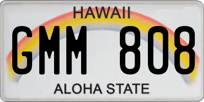 HI license plate GMM808