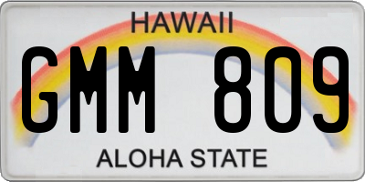 HI license plate GMM809