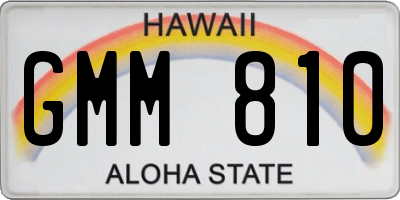HI license plate GMM810