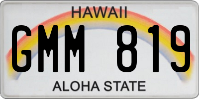 HI license plate GMM819