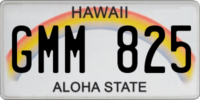 HI license plate GMM825