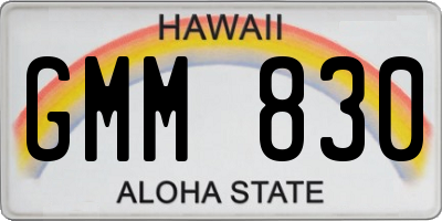 HI license plate GMM830