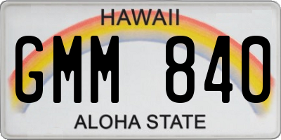 HI license plate GMM840
