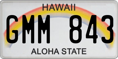 HI license plate GMM843