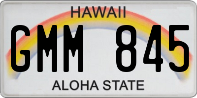 HI license plate GMM845