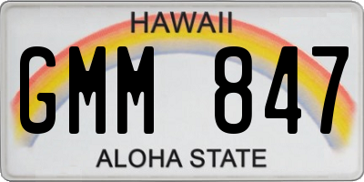 HI license plate GMM847