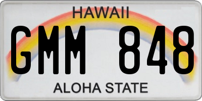 HI license plate GMM848