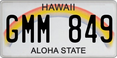 HI license plate GMM849