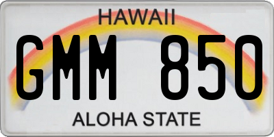 HI license plate GMM850