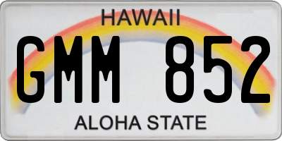 HI license plate GMM852
