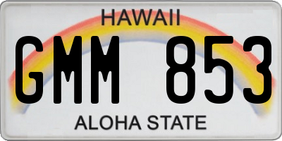 HI license plate GMM853