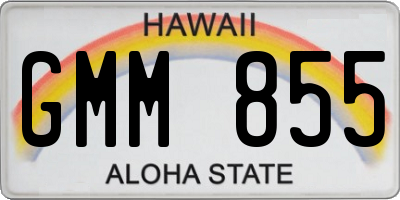 HI license plate GMM855