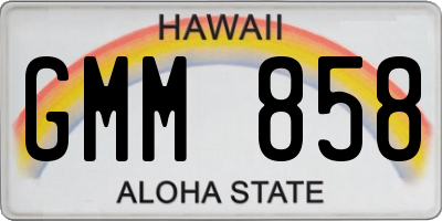 HI license plate GMM858