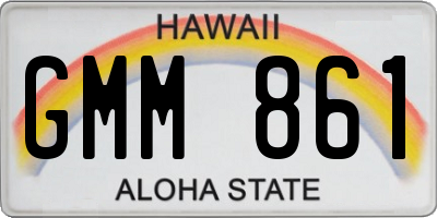 HI license plate GMM861