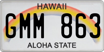 HI license plate GMM863