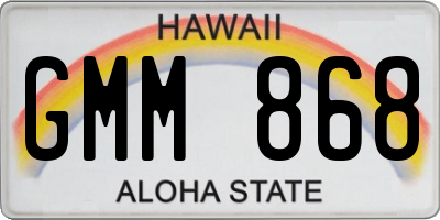 HI license plate GMM868