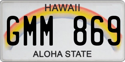 HI license plate GMM869