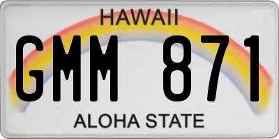 HI license plate GMM871