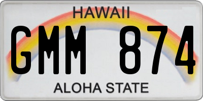 HI license plate GMM874