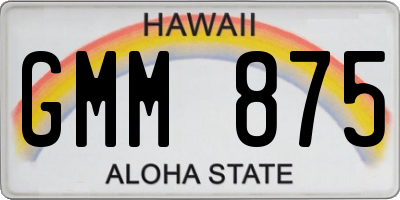 HI license plate GMM875