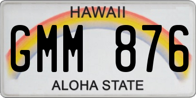 HI license plate GMM876