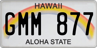 HI license plate GMM877