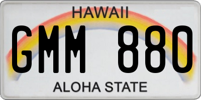 HI license plate GMM880