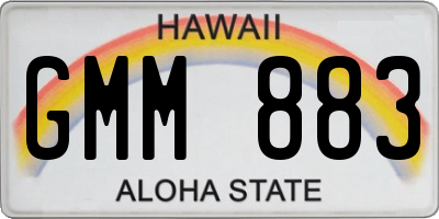 HI license plate GMM883