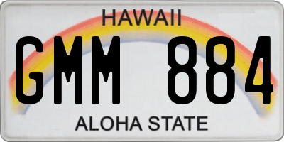 HI license plate GMM884