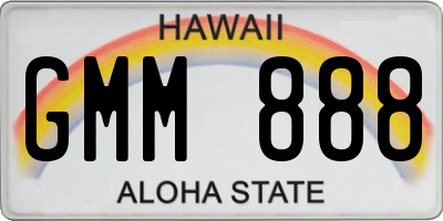 HI license plate GMM888