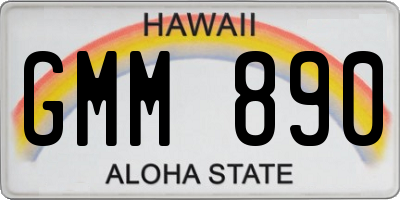 HI license plate GMM890