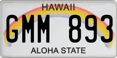 HI license plate GMM893
