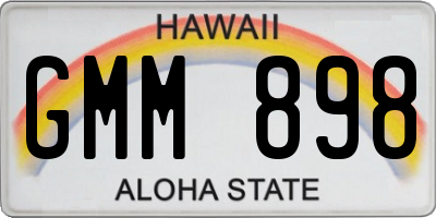 HI license plate GMM898