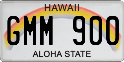 HI license plate GMM900