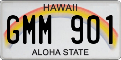 HI license plate GMM901