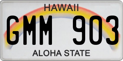 HI license plate GMM903